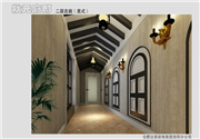 状元府邸样板间——豪华美式装修走廊效果图